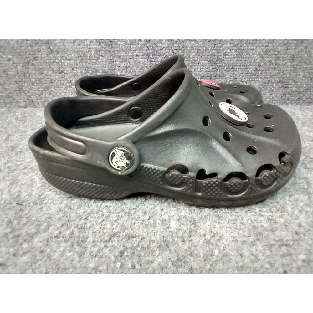 Crocs Kids Classic Clogs Black Mismatched Sizes J1 Spider-Man Batman Jibbitz
